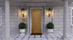 porte appartement bois moulure