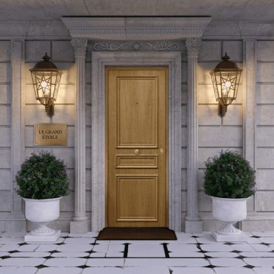 porte appartement bois moulure